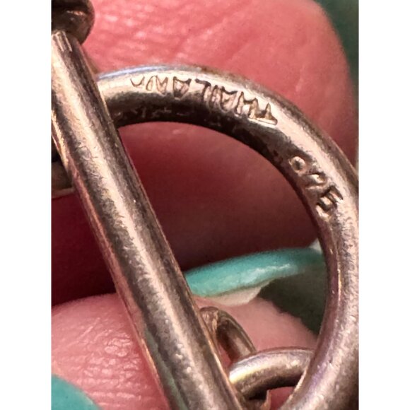 Sterling Silver Multi-Stone Dangling Charm Bracelet 7.5" With Toggle Clasp - Picture 6 of 6